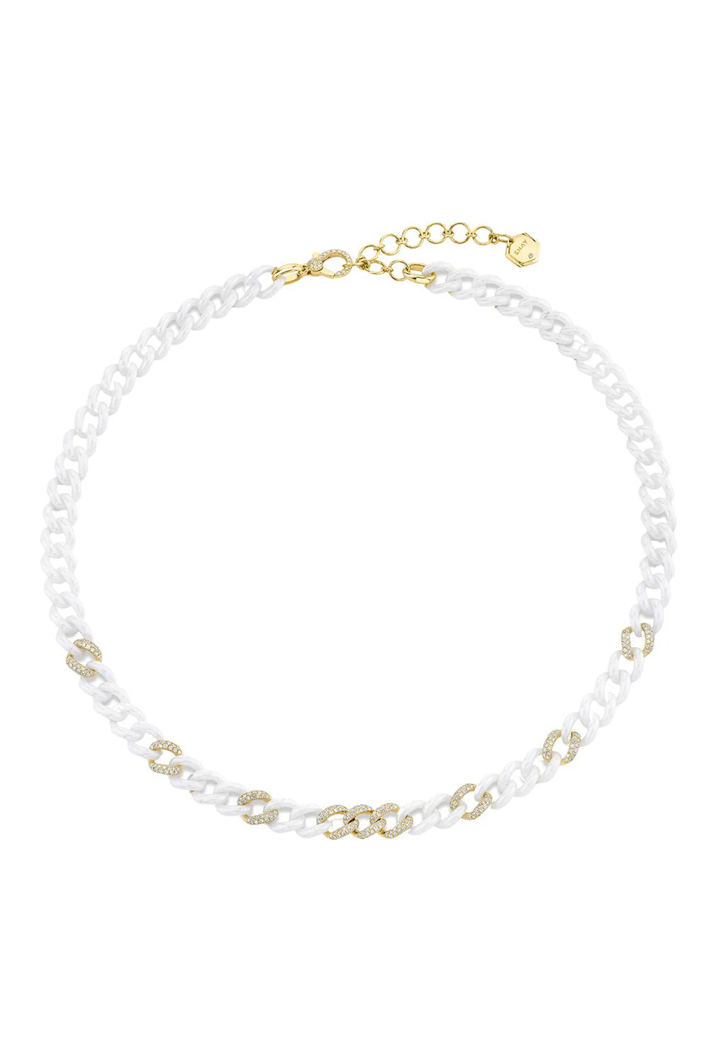 Pave White Ceramic Medium Link Necklace