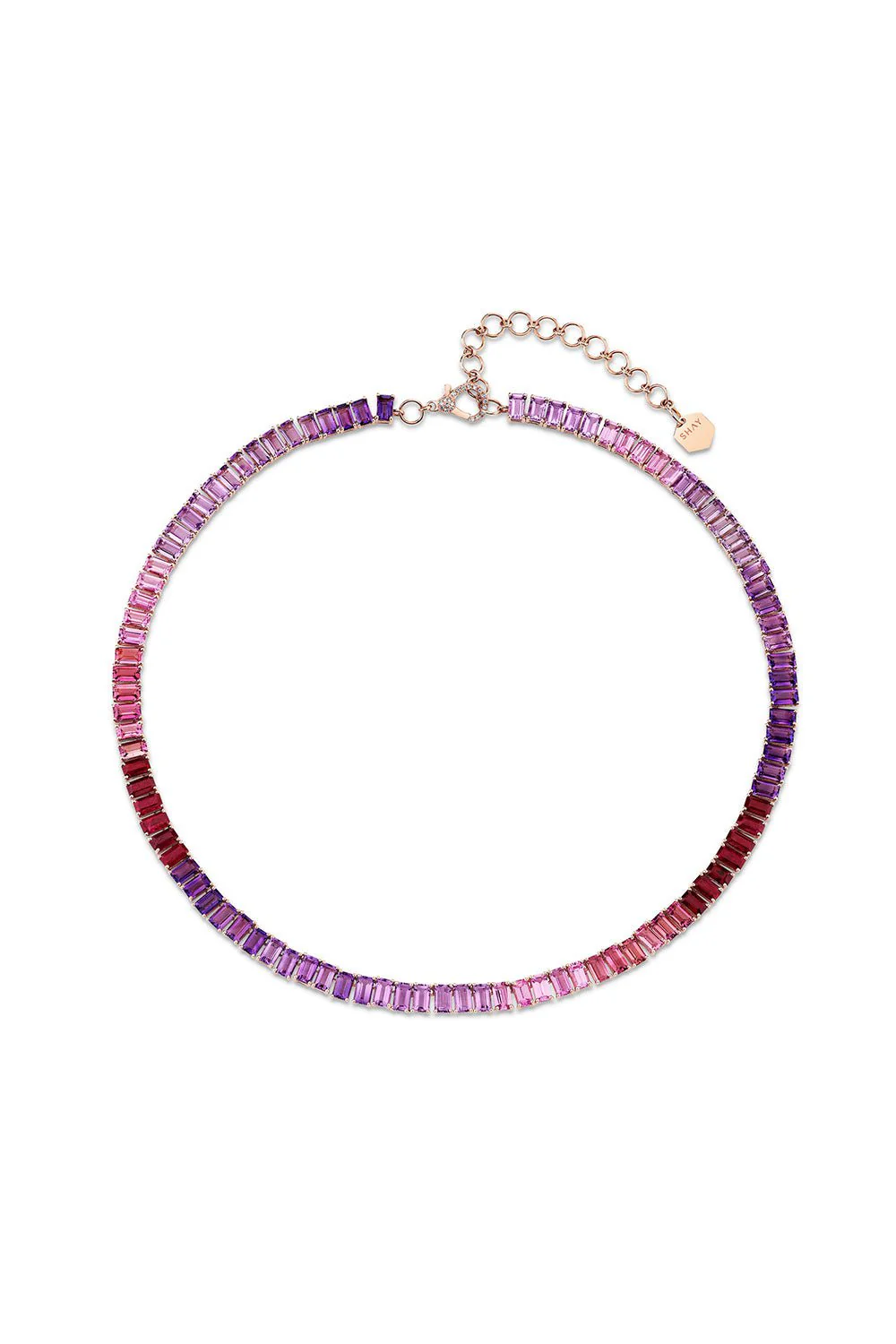 Pink Sapphire Ombre Eternity Necklace