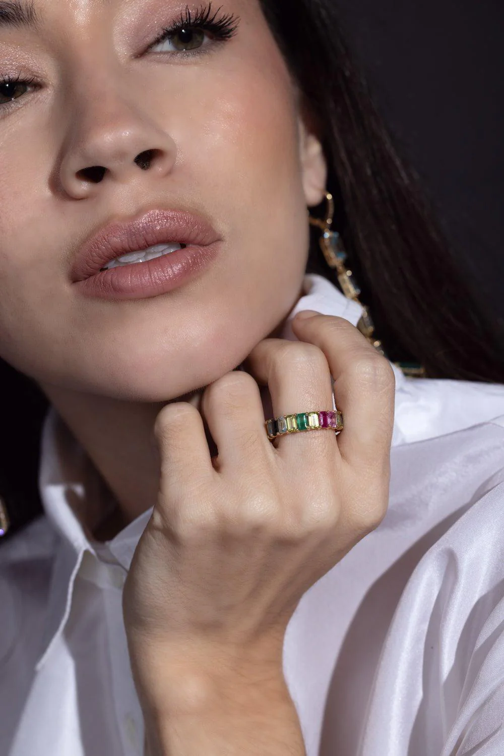 Rainbow Eternity Band Ring - Image 2