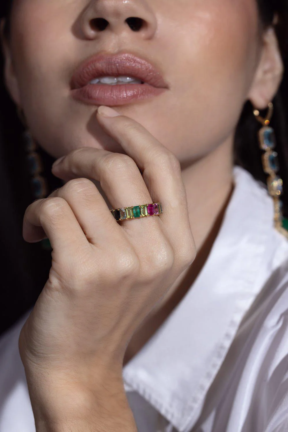 Rainbow Eternity Band Ring - Image 4