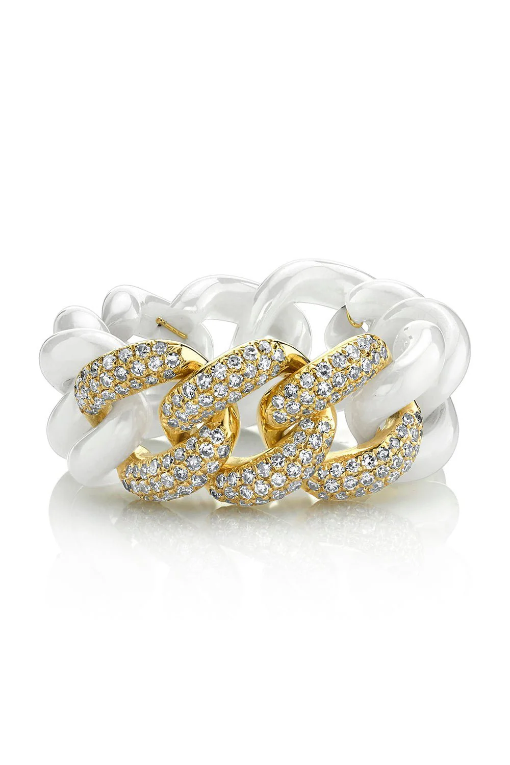 Triple Diamond Ceramic Link Ring - Image 7