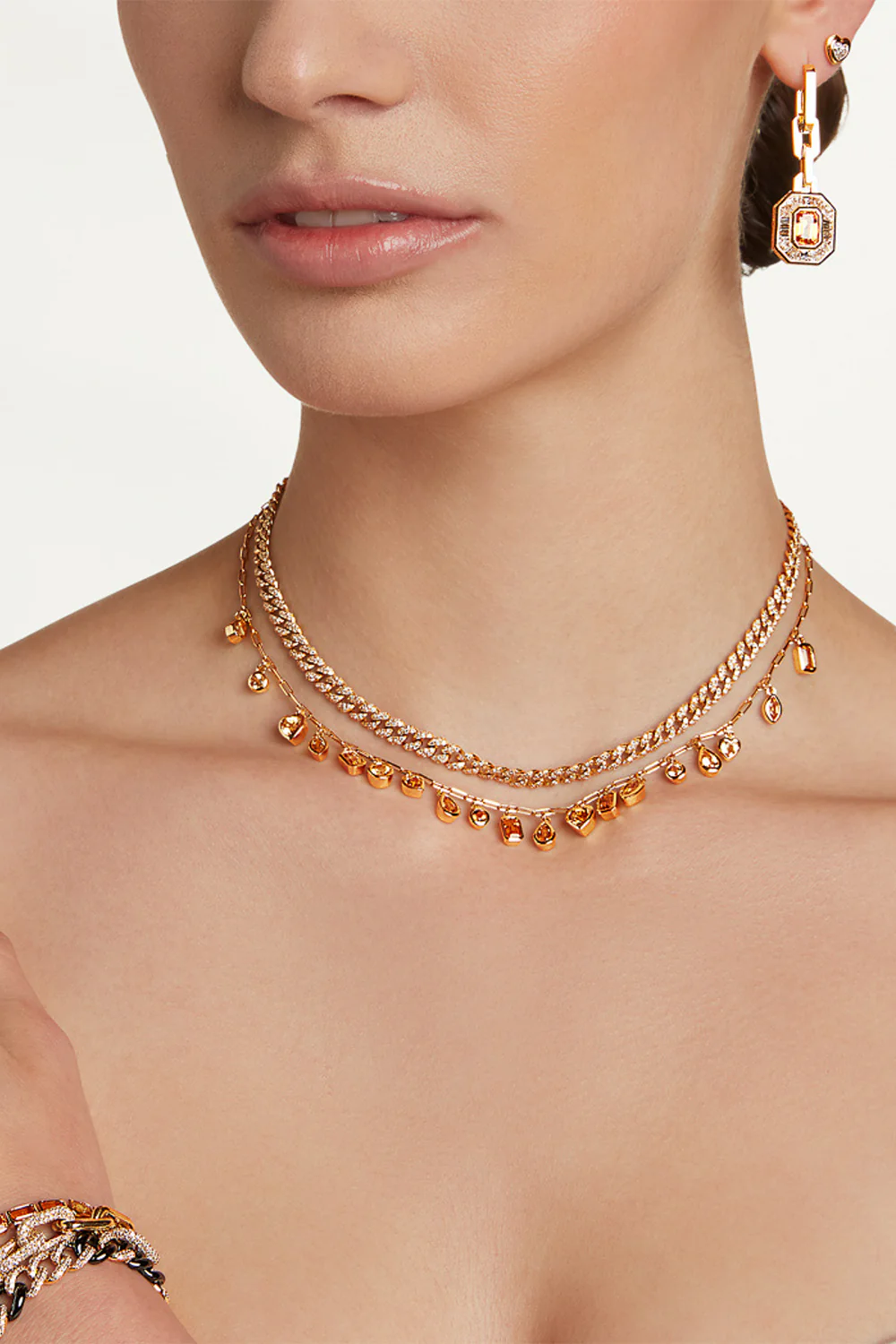 Yellow Sapphire Citrine Mixed Drop Necklace - Image 2