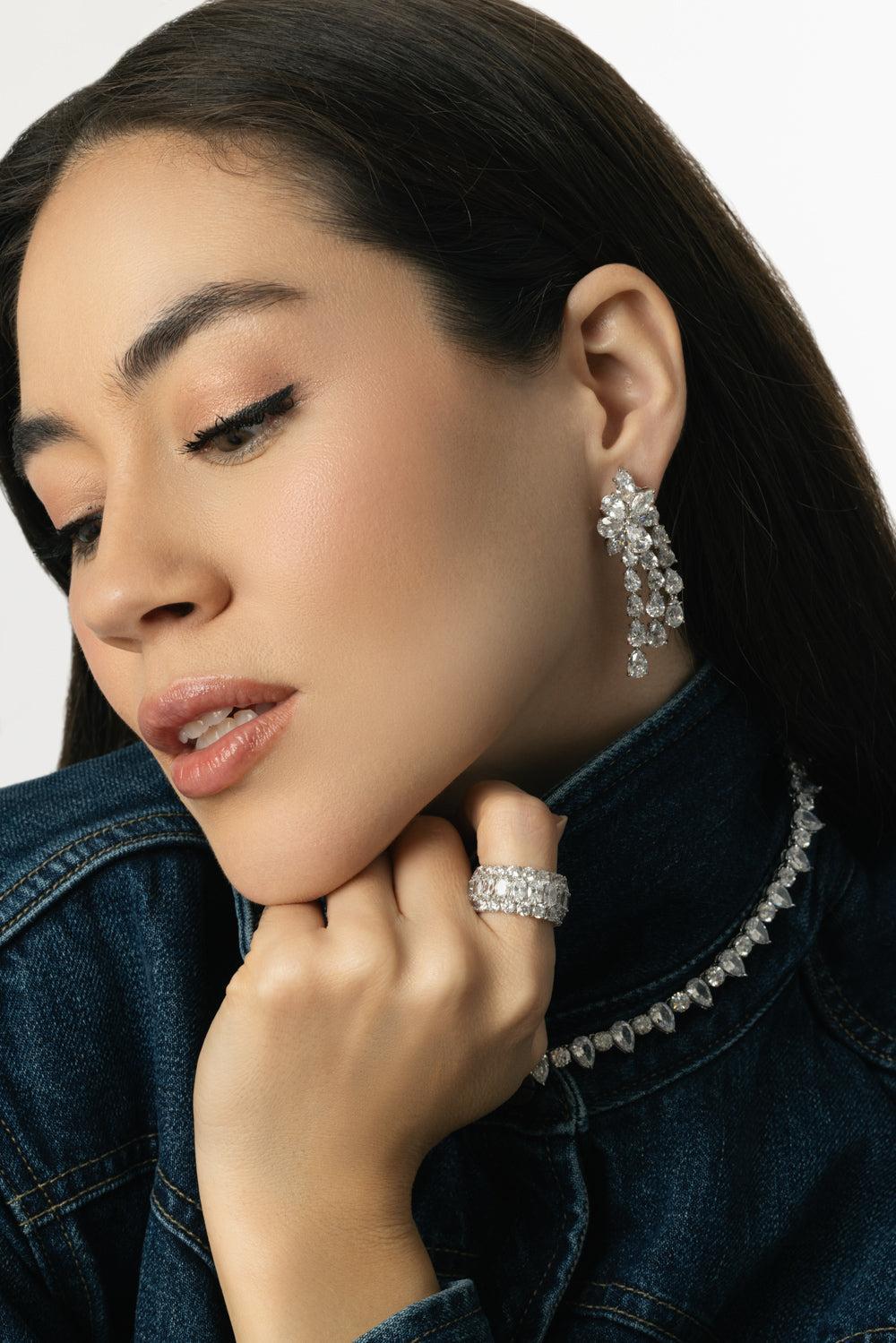 Shooting Star Cluster Drop Earrings - Image 4