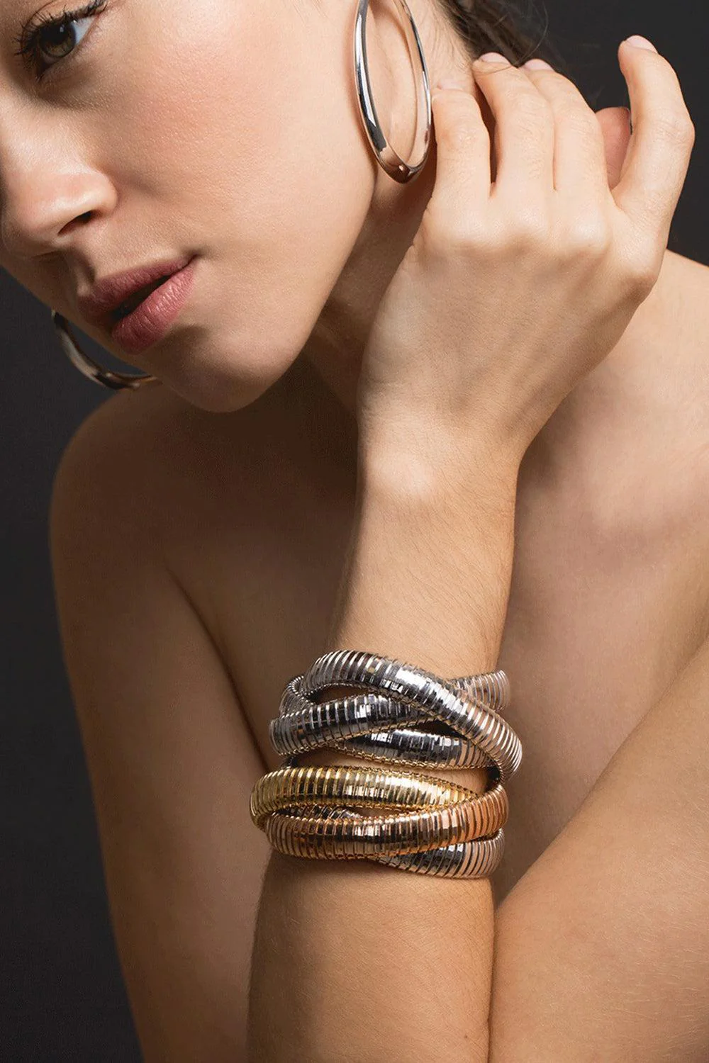 12mm Three Band Rolling Bracelet - 16.5cm - Image 2
