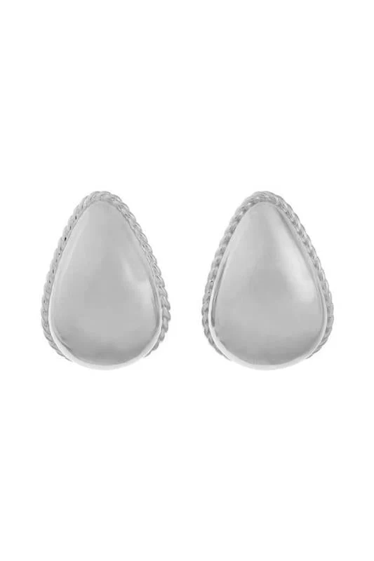 Anjou Dome Earrings - White Gold