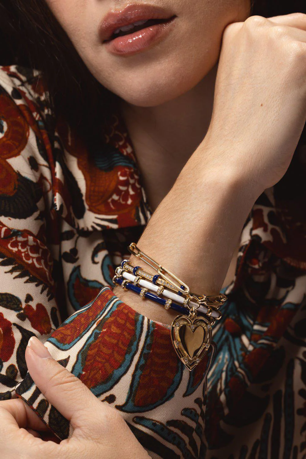 Blue Enamel Dome Carly Bracelet - Image 2