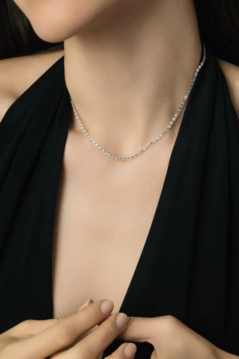 Diamond Pierced Stone Necklace - Image 2