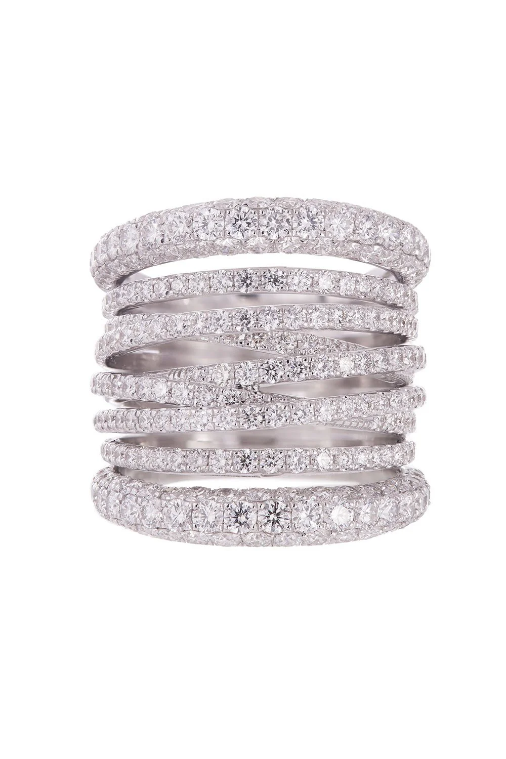 Diamond Tall Scribble Ring