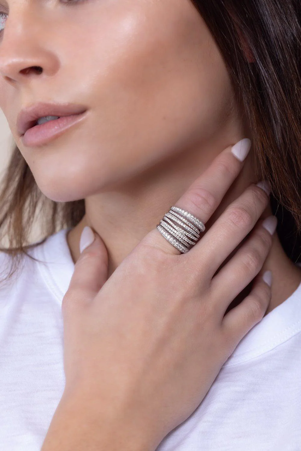Diamond Tall Scribble Ring - Image 2