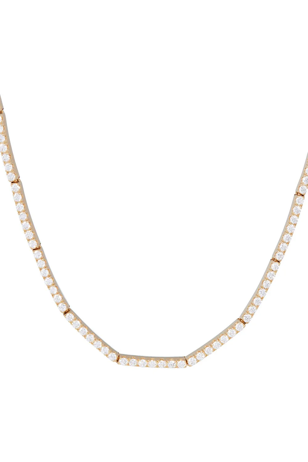 Full Diamond Necklace - 15in - Yellow Gold
