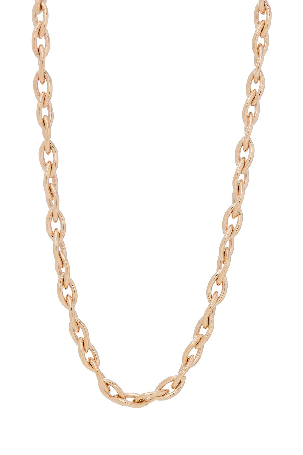 Marquise Link Necklace - 16in - Yellow Gold