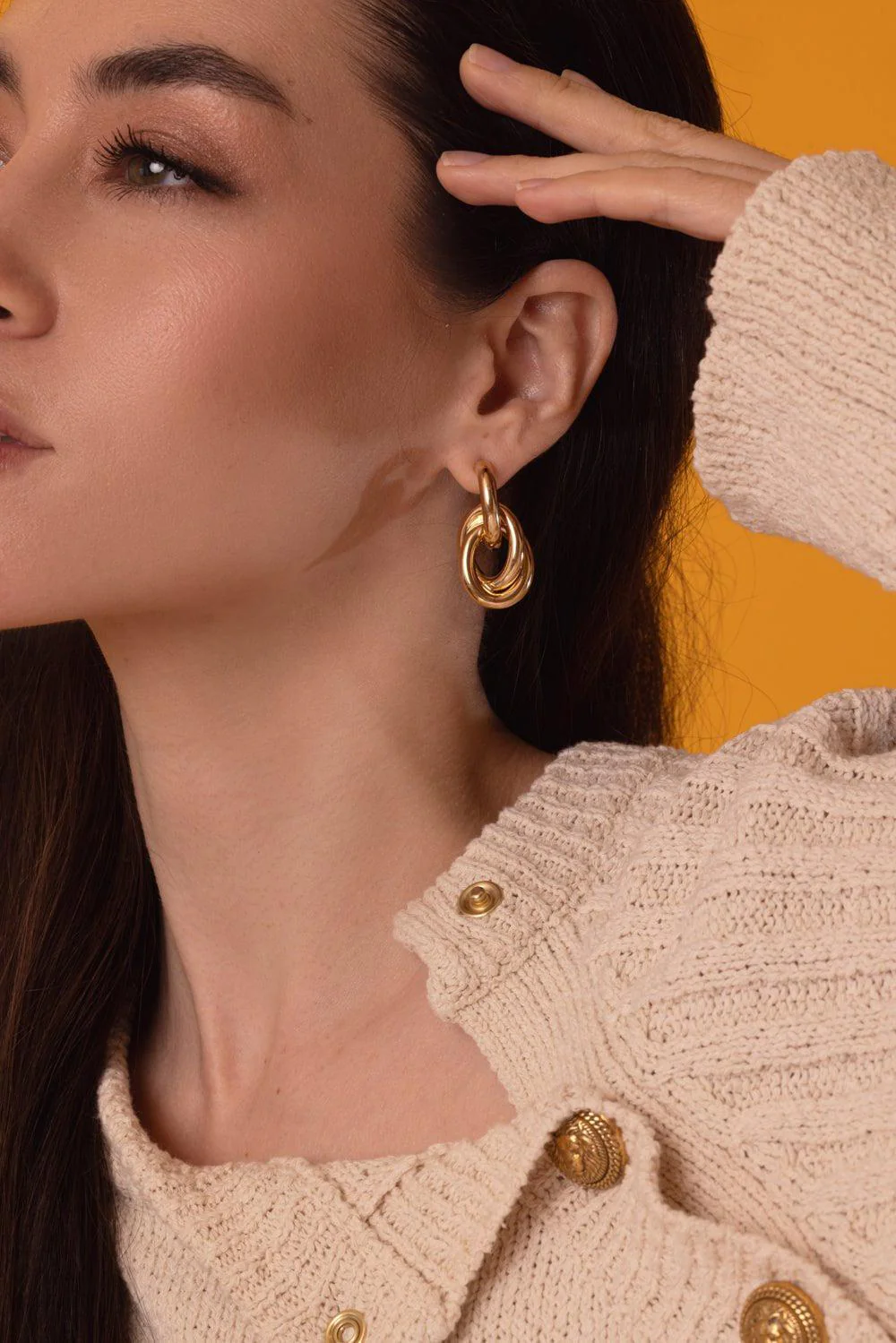 Oval Drop Earrings - Image 2