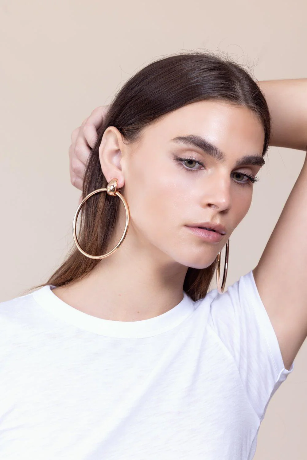 Round Door Knocker Hoop Earrings - Image 2