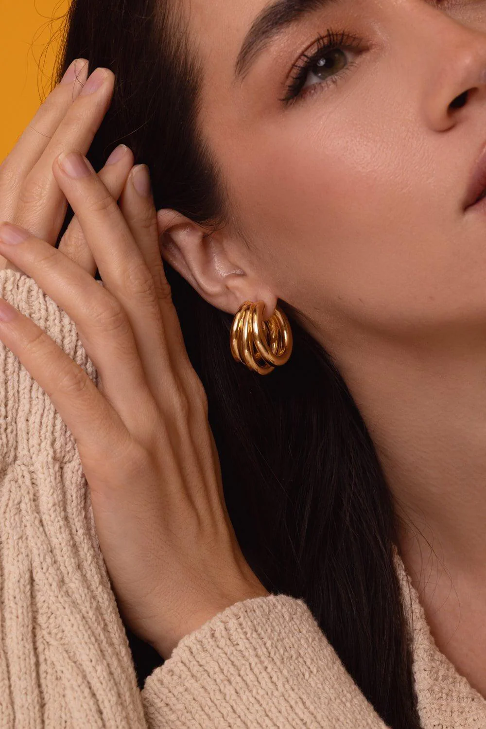 Triple Hoop Earrings - Image 2