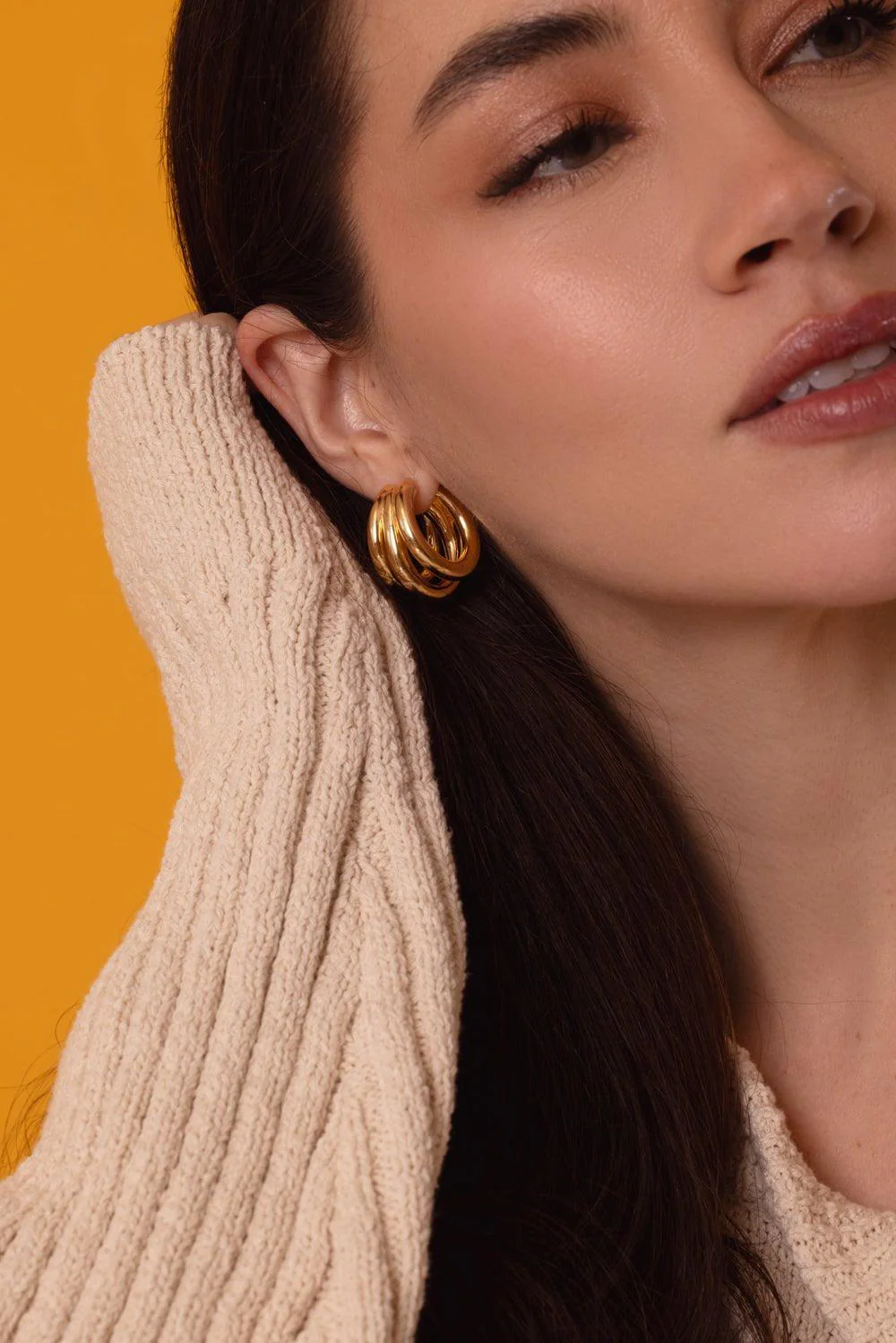 Triple Hoop Earrings - Image 3