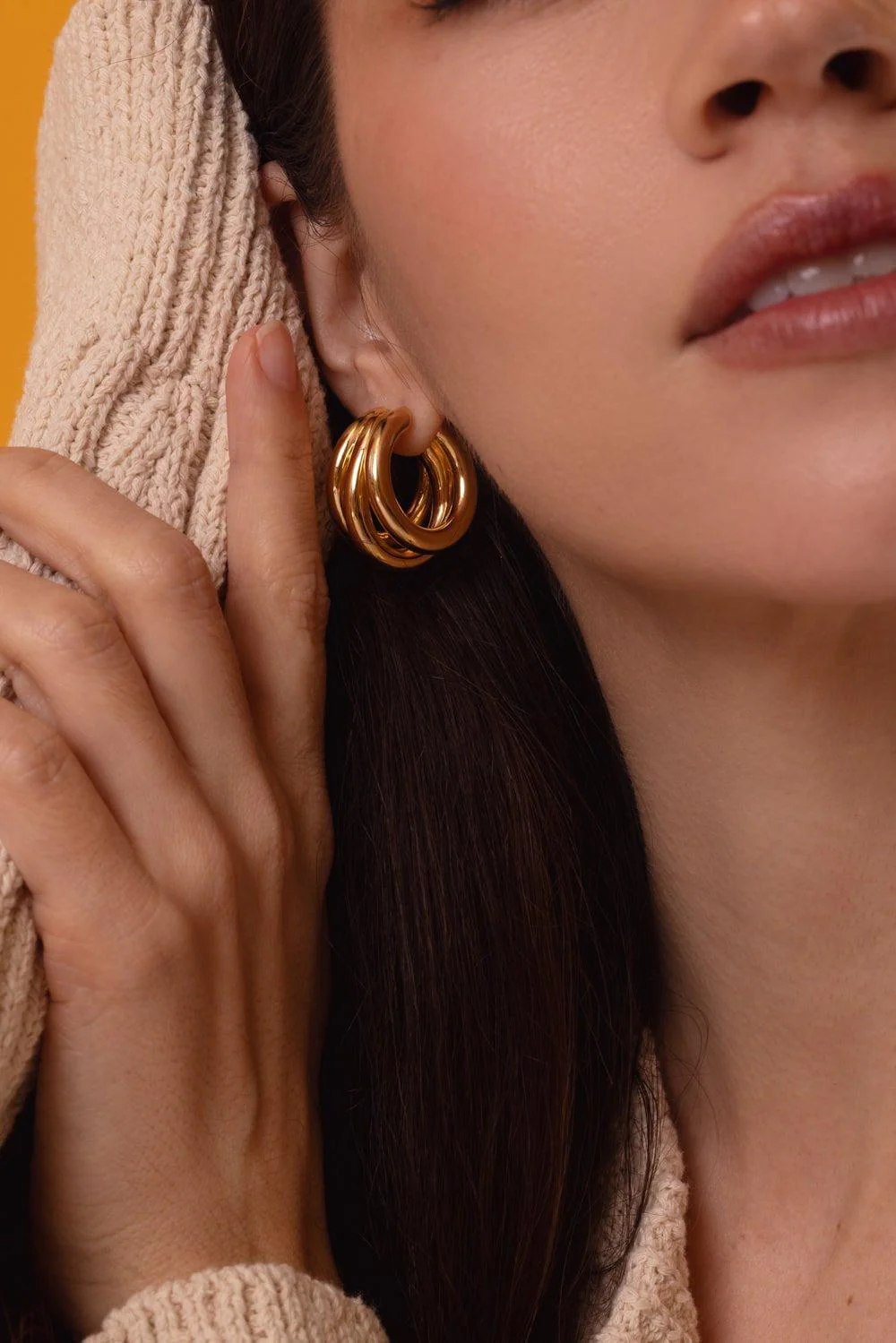 Triple Hoop Earrings - Image 4