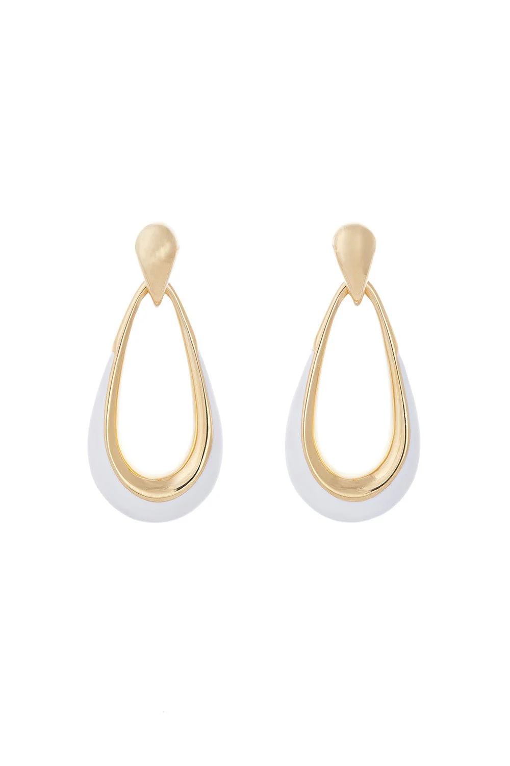 White Door Knocker Earrings