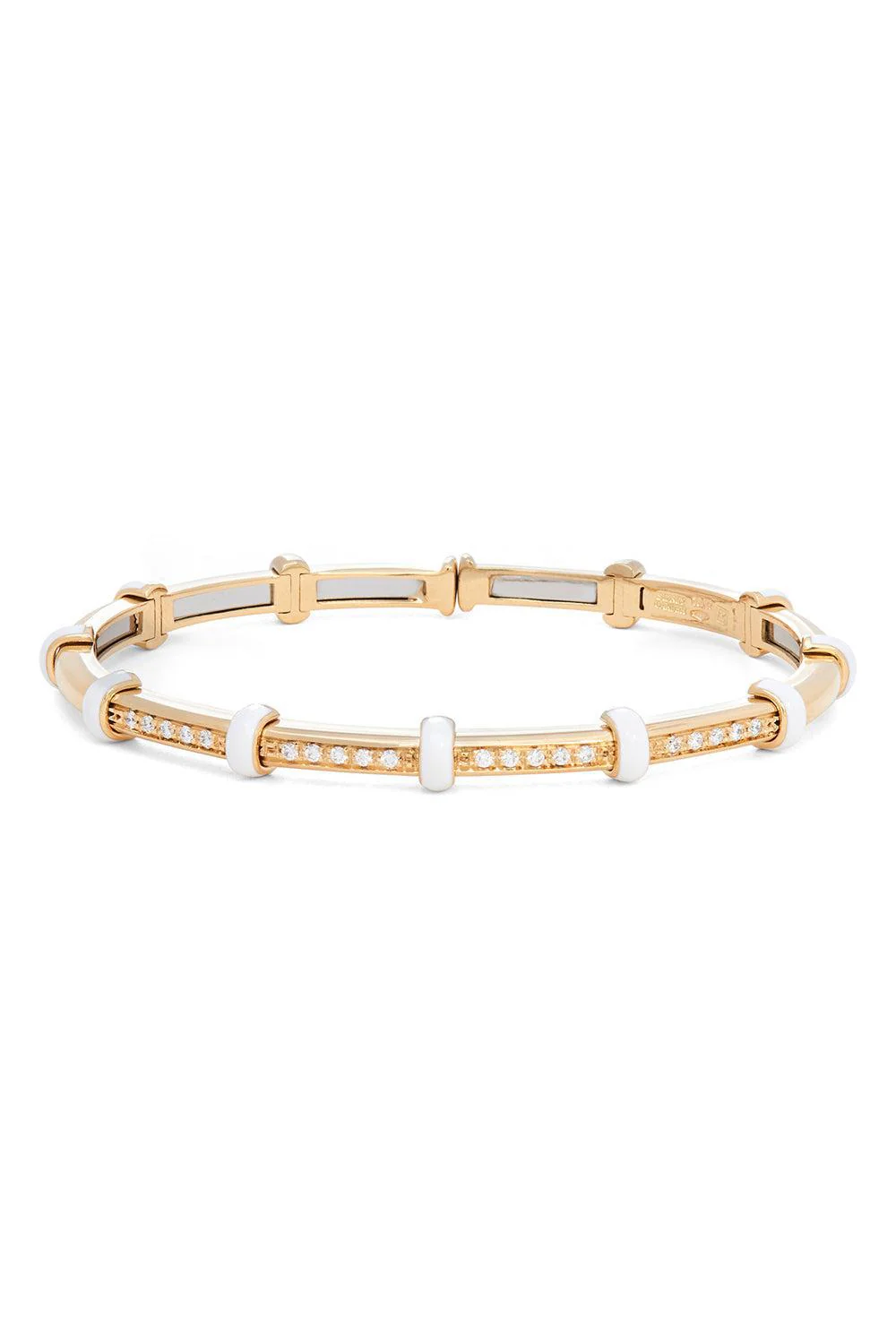 White Enamel Diamond Carly Bracelet
