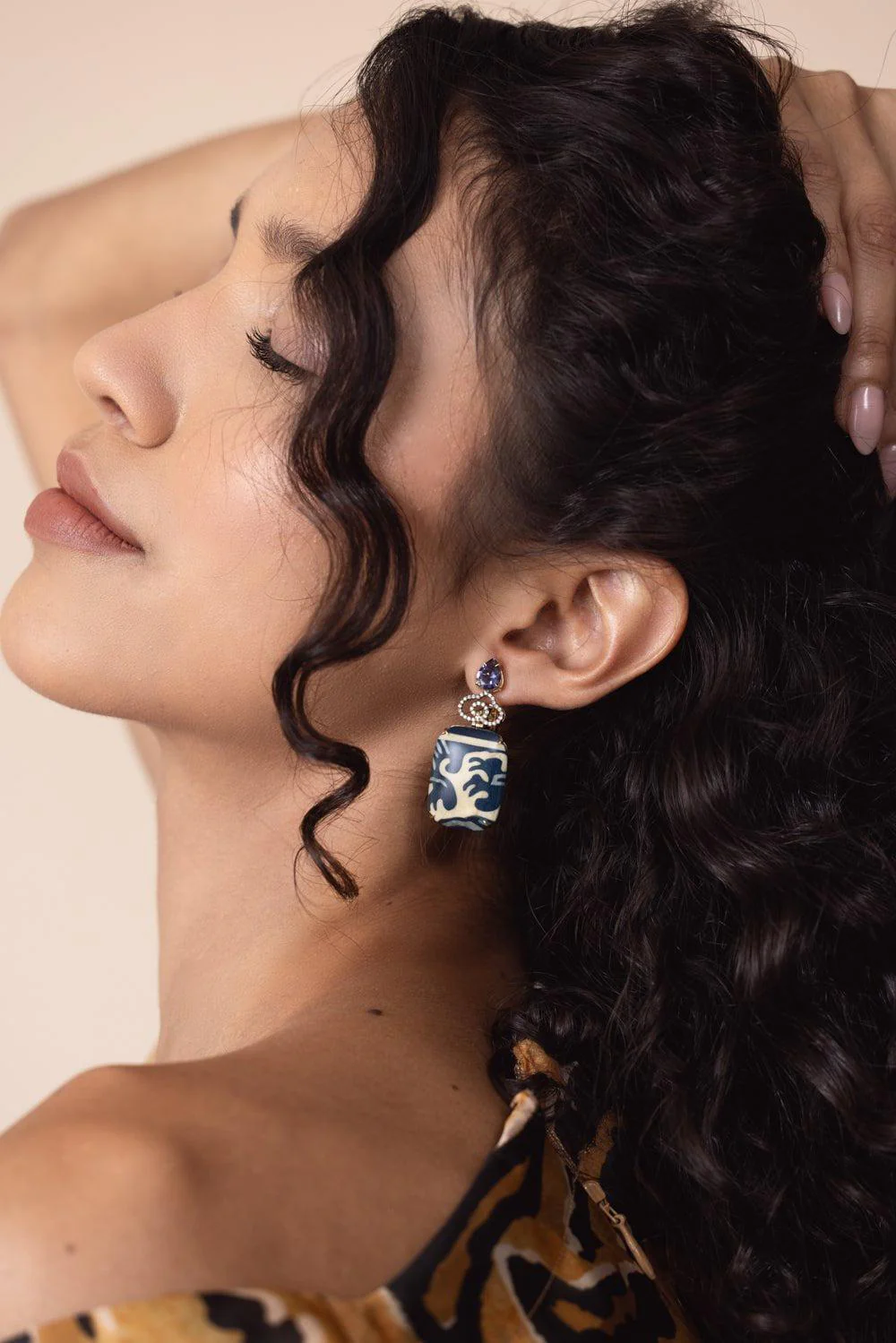 Blue Marquetry Lolite Earings - Image 2