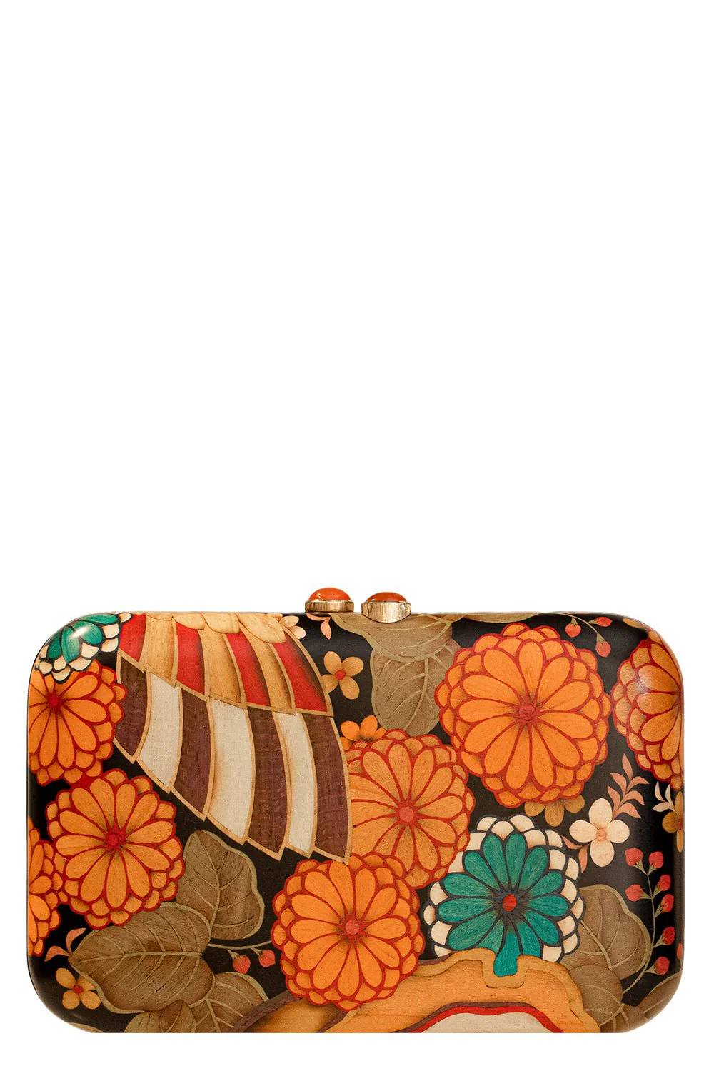 Chrysanthemum Marquetry Clutch