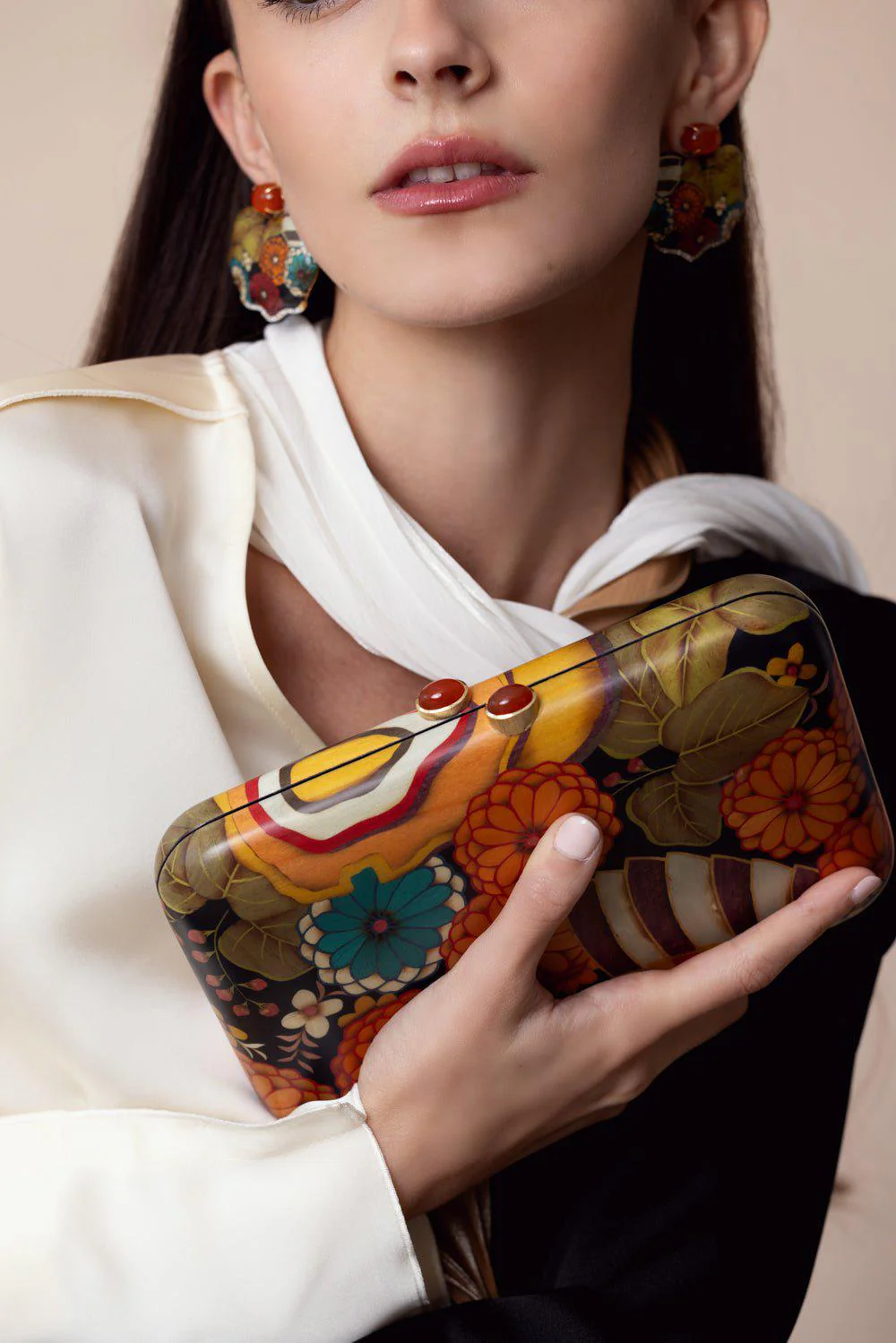 Chrysanthemum Marquetry Clutch - Image 2