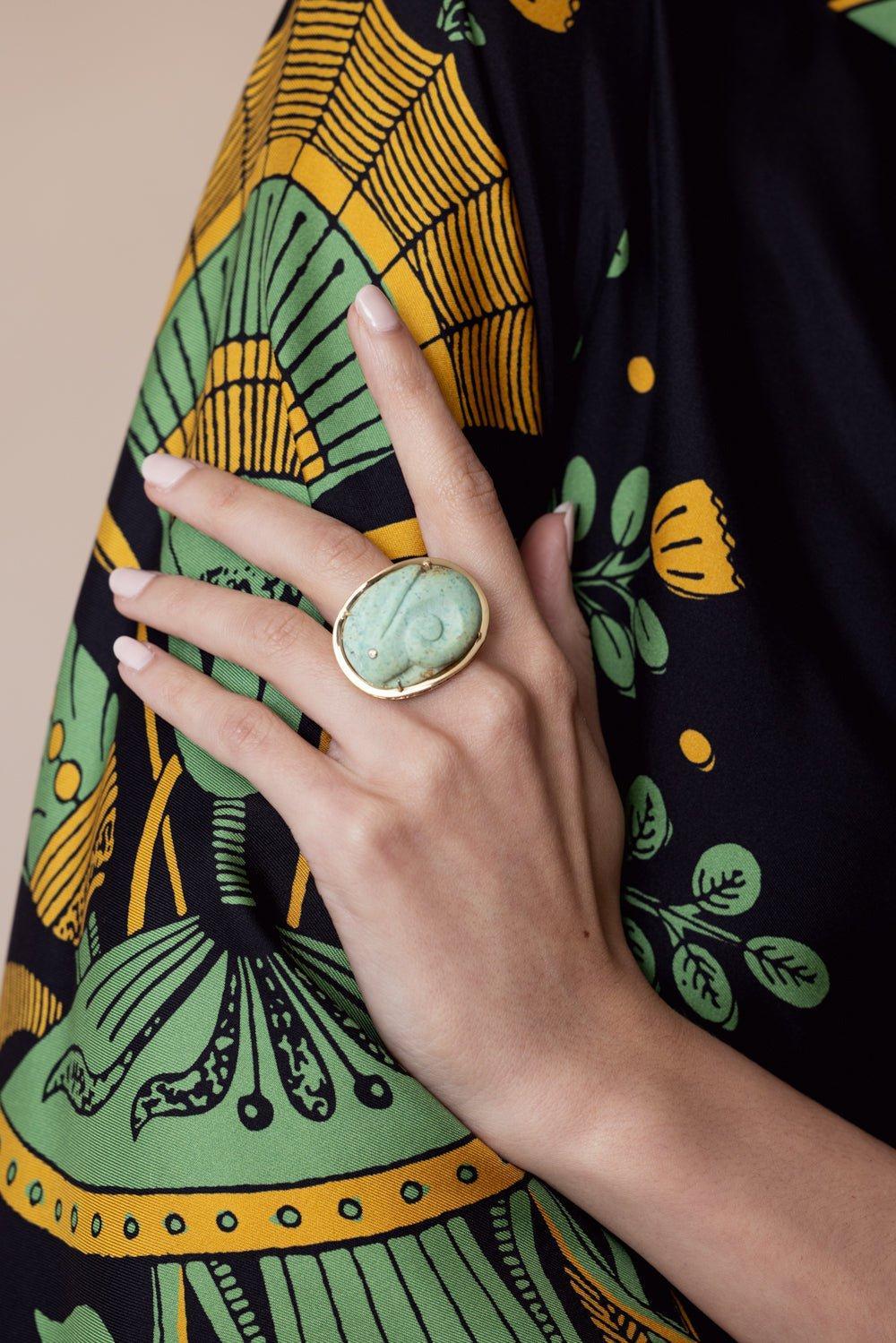 Chrysocolla Rabbit Ring - Image 2