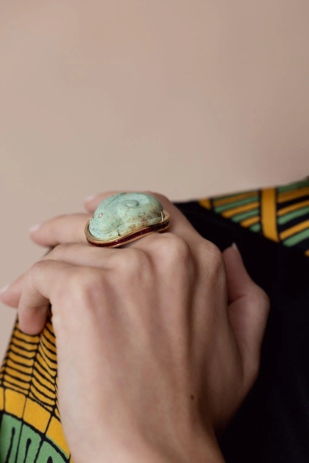 Chrysocolla Rabbit Ring - Image 3