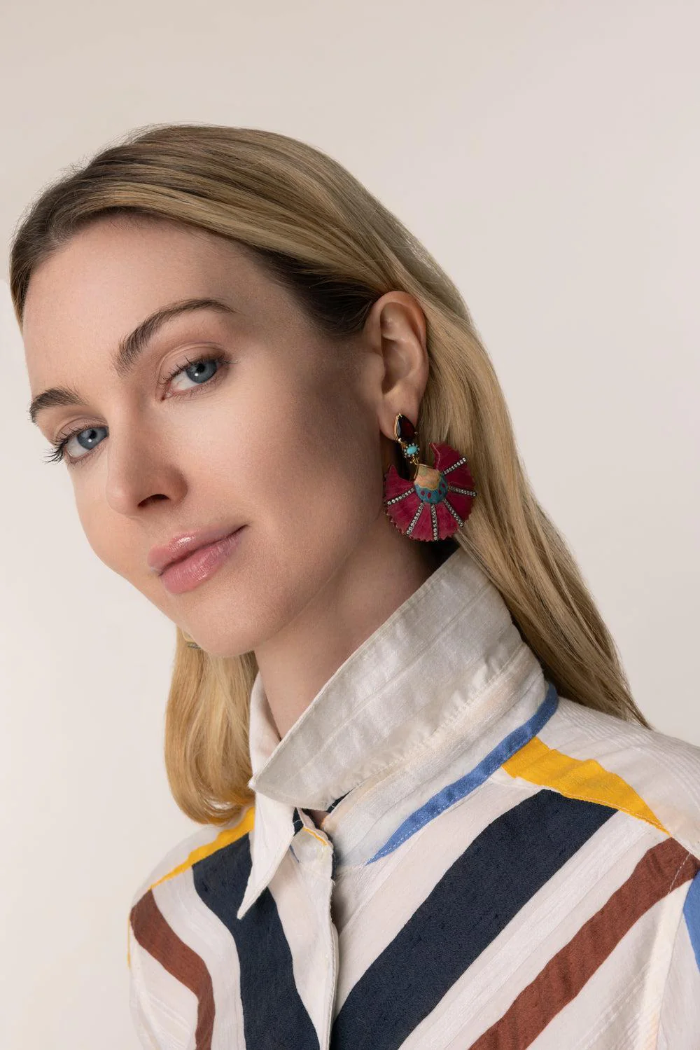 Diamond Silk Road Marquetry Earrings - Image 2