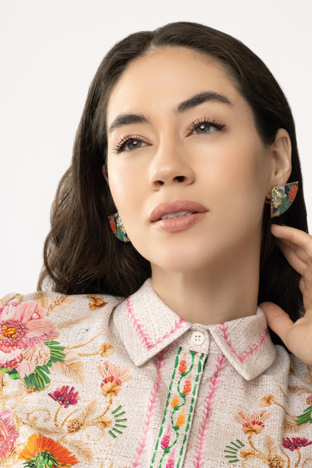 East West Miniature Painting Earrings - Image 4