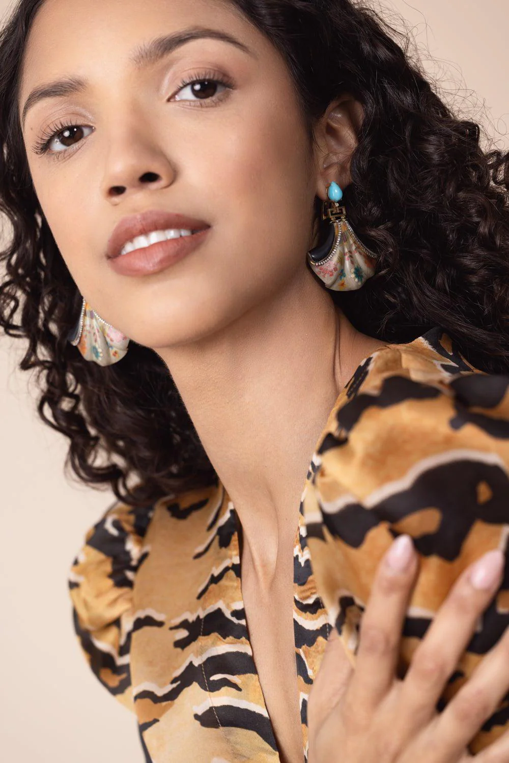 Flower Marquetry Earrings - Image 3