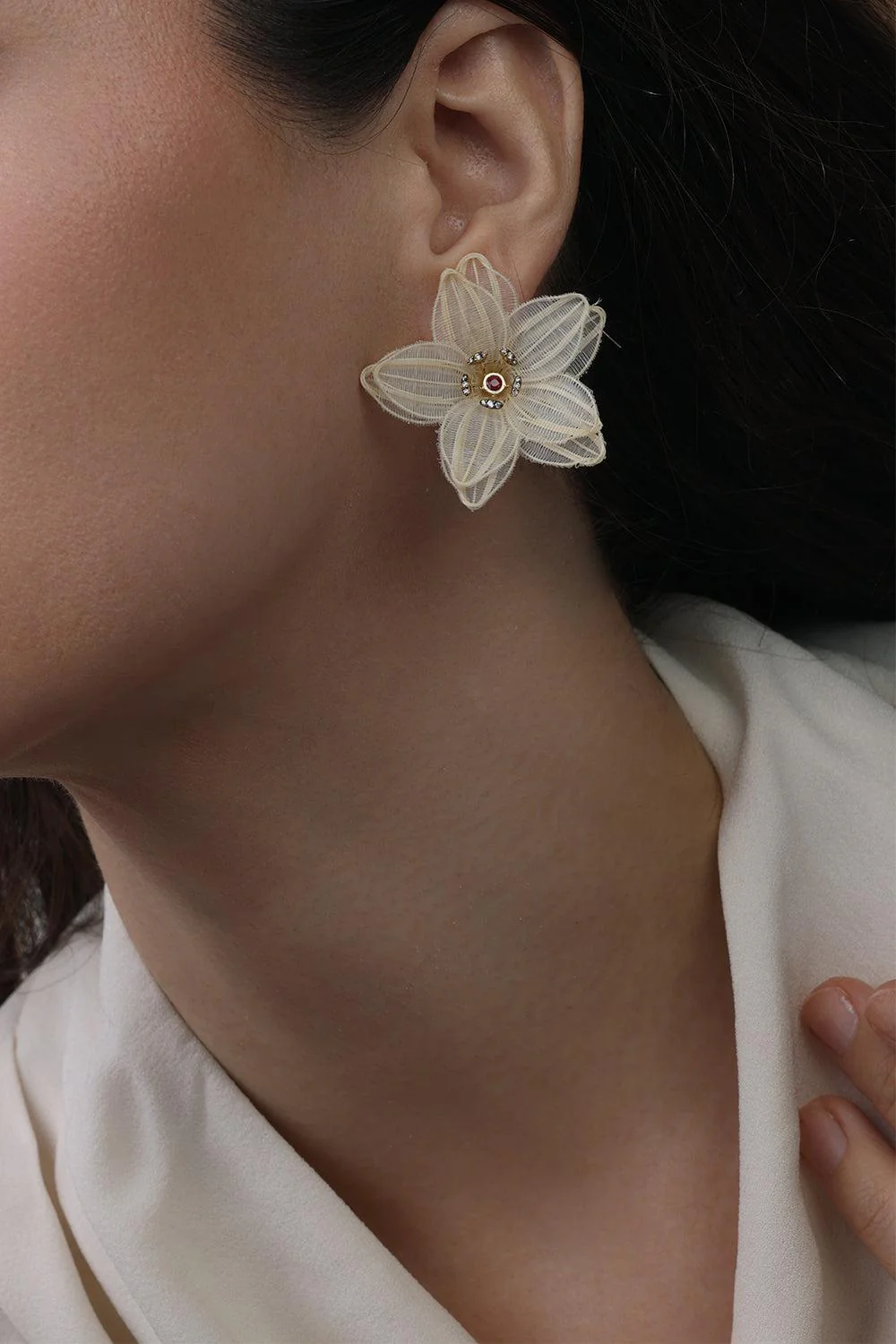 Horse Mane Flower Earrings - Image 2