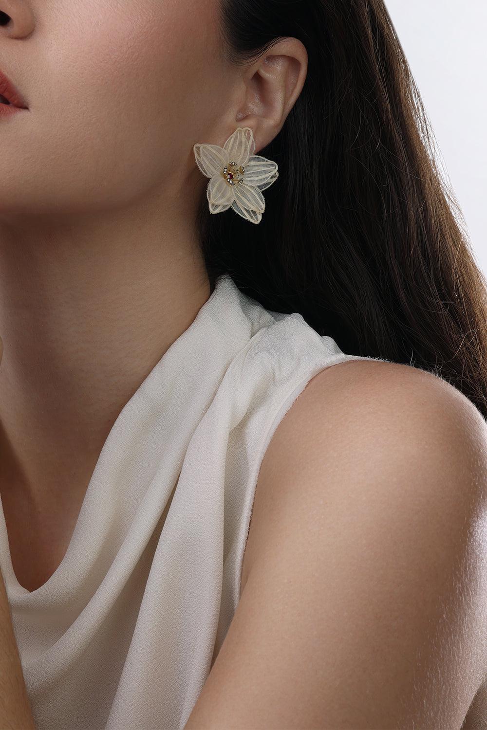 Horse Mane Flower Earrings - Image 3