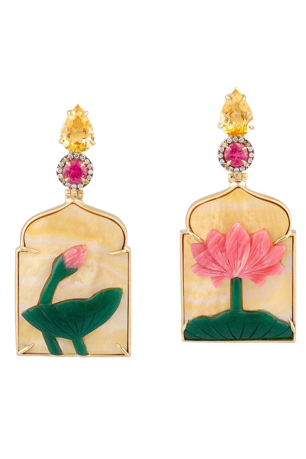 Pearl Aventurine Window Earrings