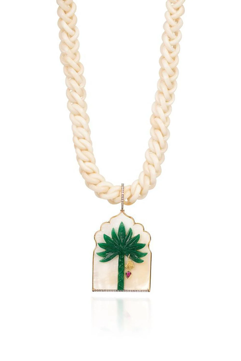Quartz Diamond Pearl Window Necklace