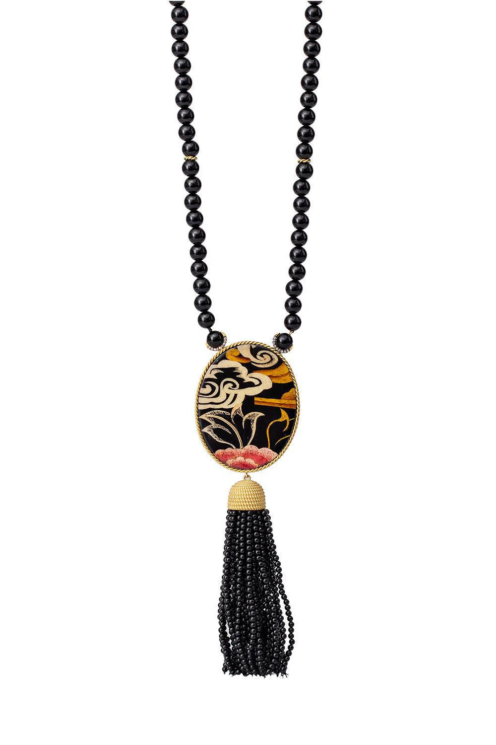 Tibetan Print Marquetry Necklace