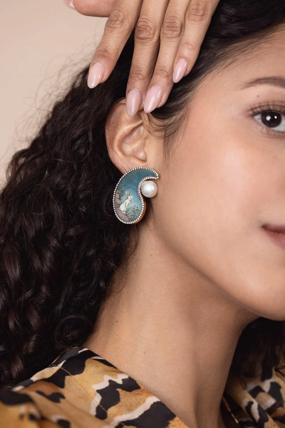 Ying Yang Rabbit Earrings - Image 3