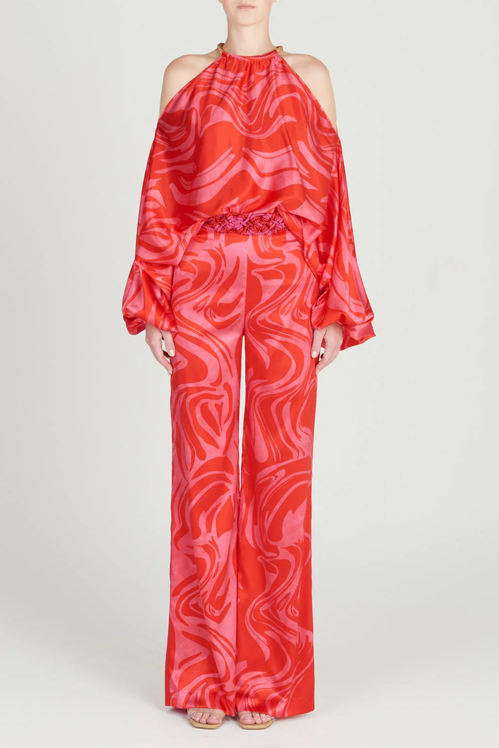 Janina Blouse - Pink Red Marble - Image 2