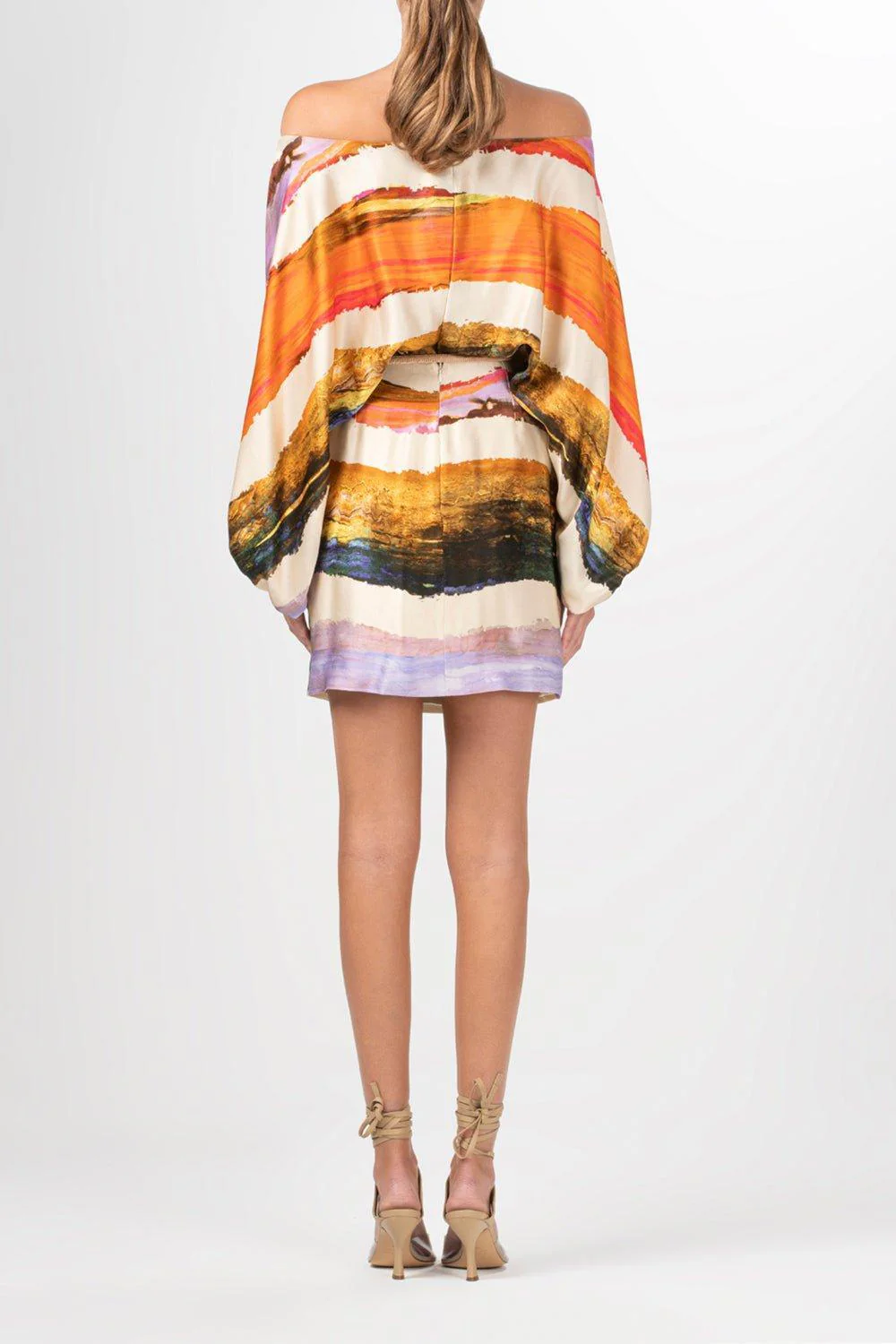 Manon Dress - Orange Orchid Abstract Stripes - Image 4