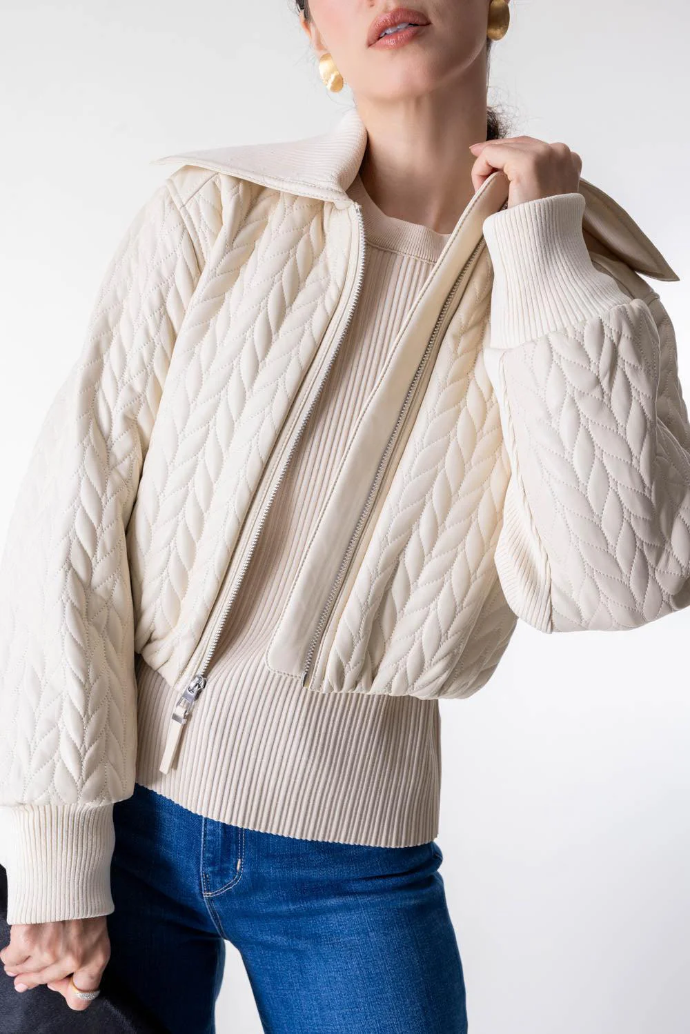 Palmer Quilted Cropped Jacket - Image 3
