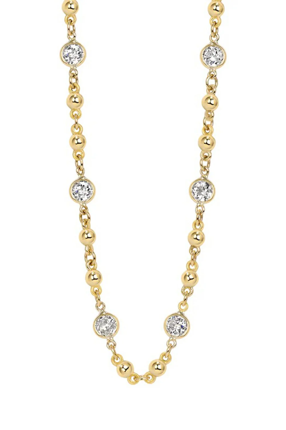 Diamond Rosary Necklace - Yellow Gold