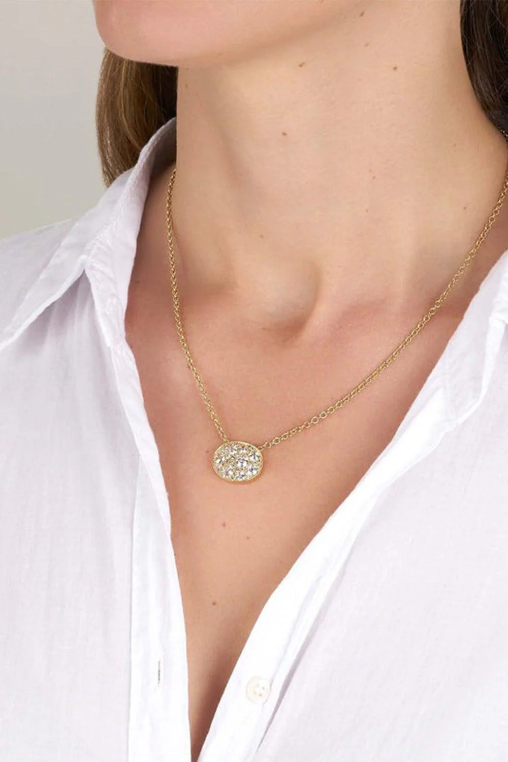 Oval Cobblestone Pendant Necklace - Image 2