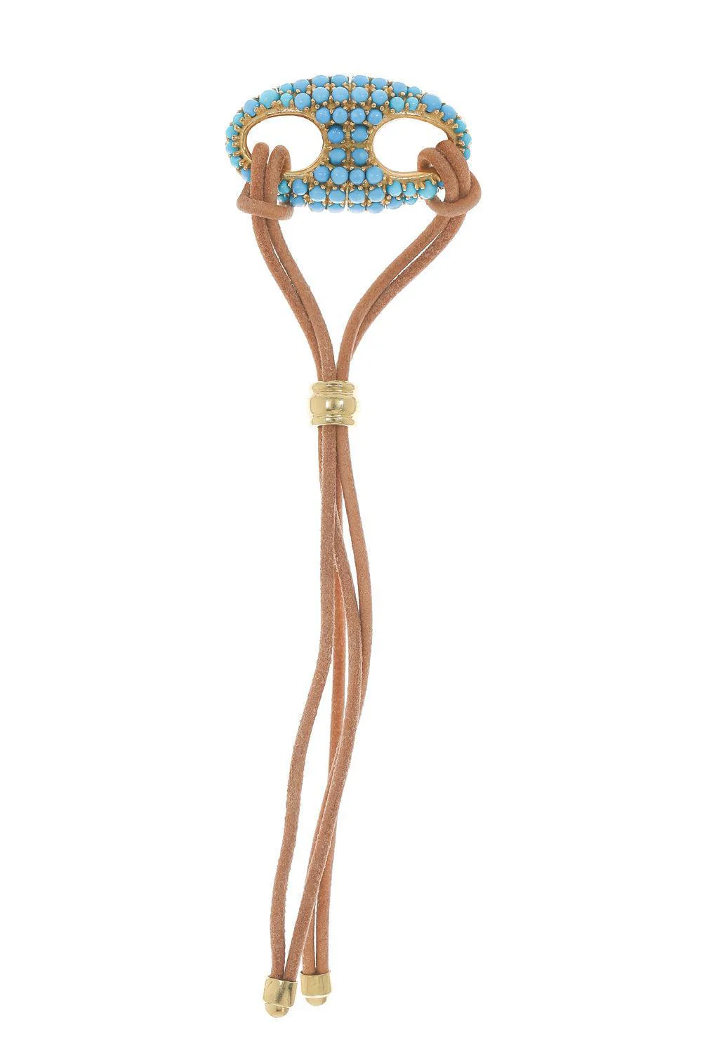 Small Pave Turquoise Nautical Link Bracelet