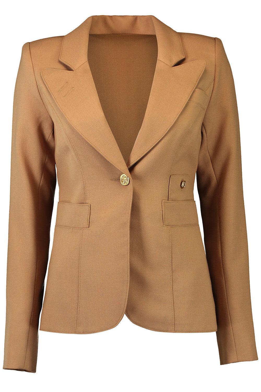 Wool Classic Duchess Blazer - Camel