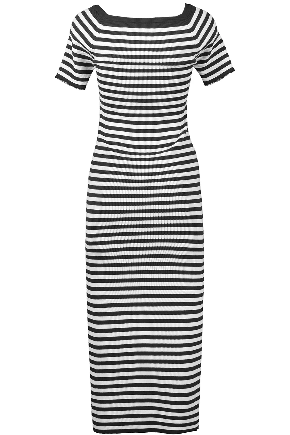 Wide Neck Stripe Dress - Image 4