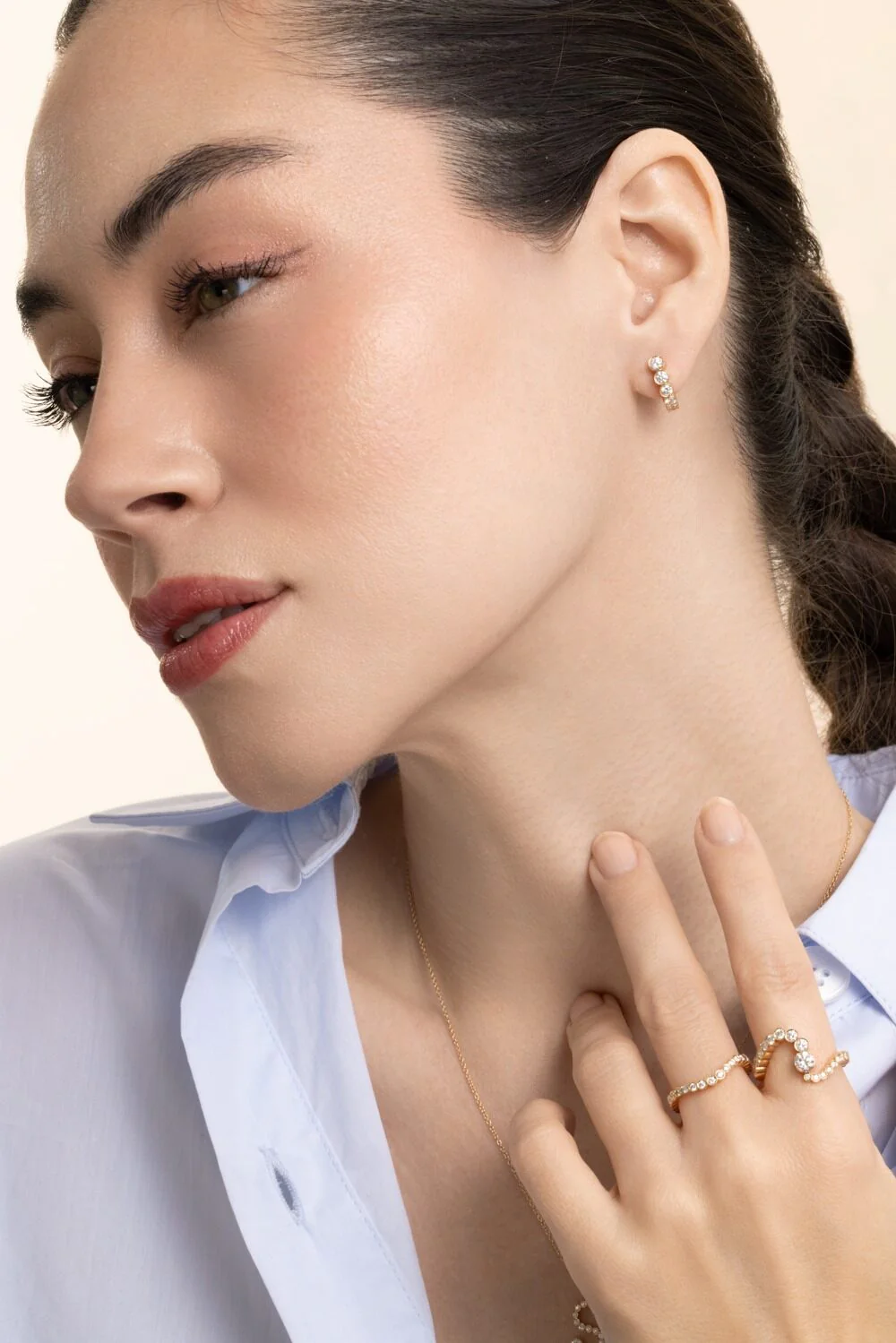 Diamond Petite Boucle Earring - Image 3
