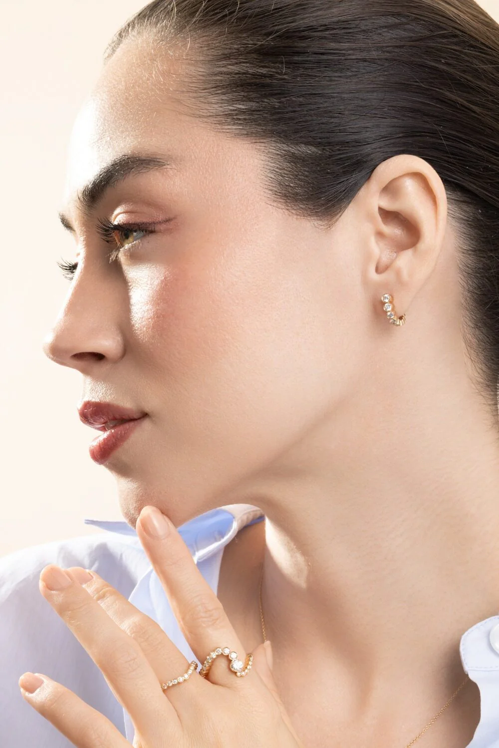 Diamond Petite Boucle Earring - Image 4