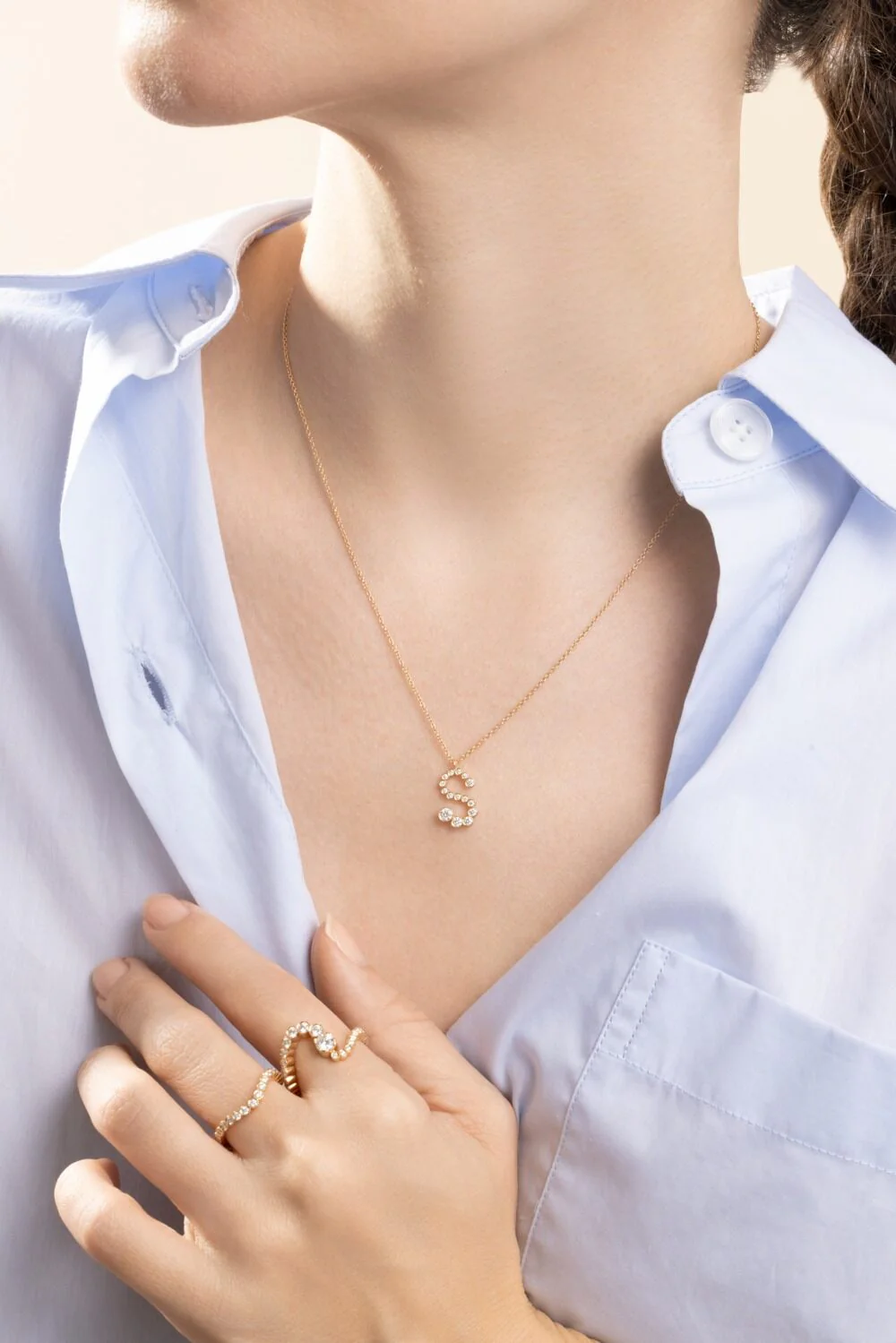 Diamond Soprano Letter Necklace - Image 2