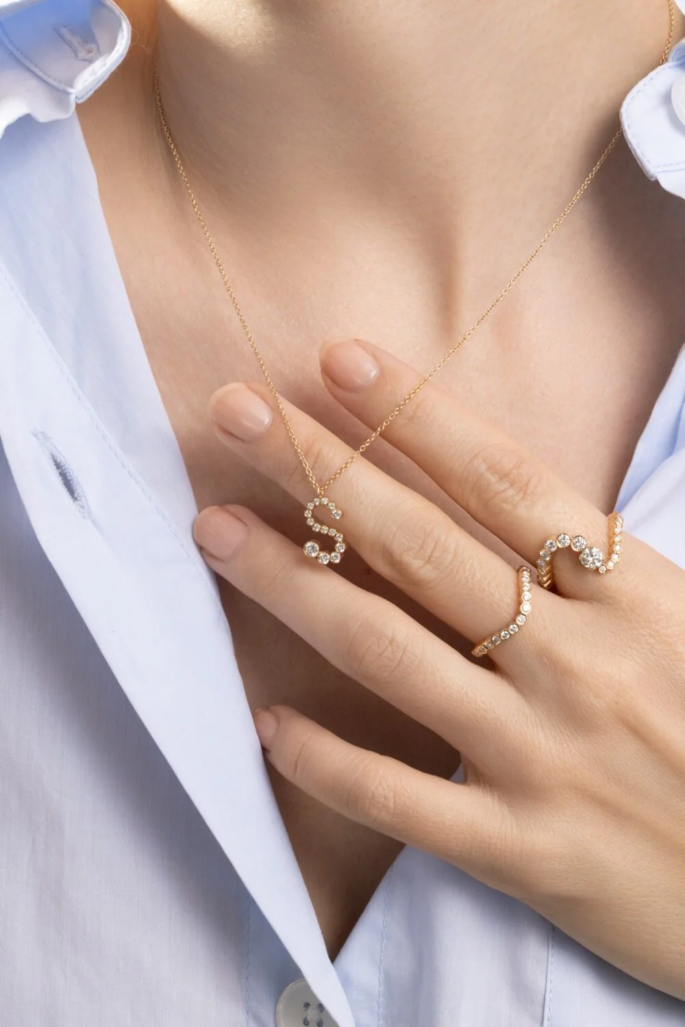 Diamond Soprano Letter Necklace - Image 3