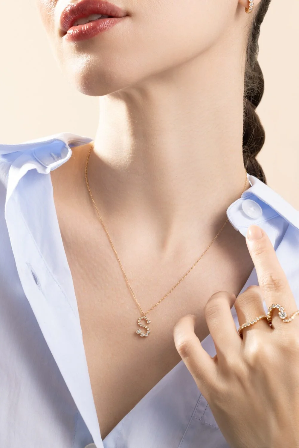 Diamond Soprano Letter Necklace - Image 4