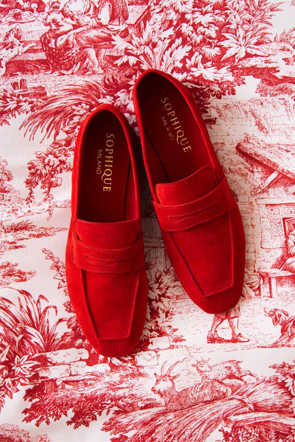 Essenziale Suede Loafer - Red - Image 6